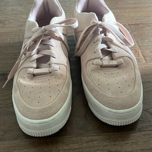 Air force ones light pink suede shoes
